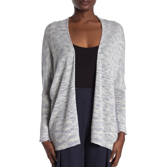 Michael Stars Joslyn open front cardigan blue heathered Medium - Picture 1 of 6